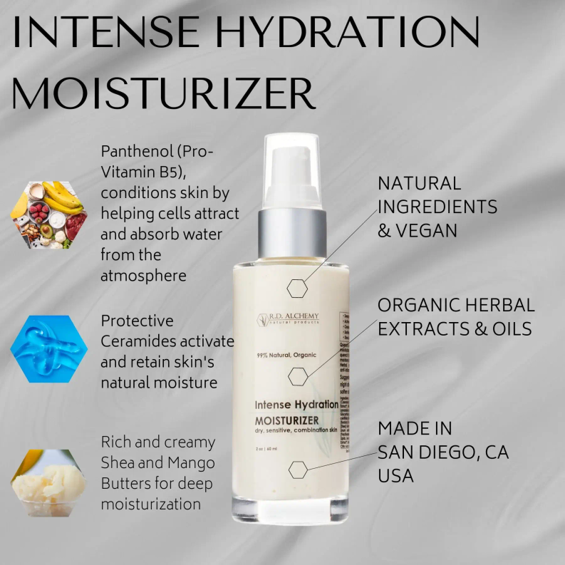 Hydration moisturizing cream bottle with pump dispenser in frosted glass, beige liquid