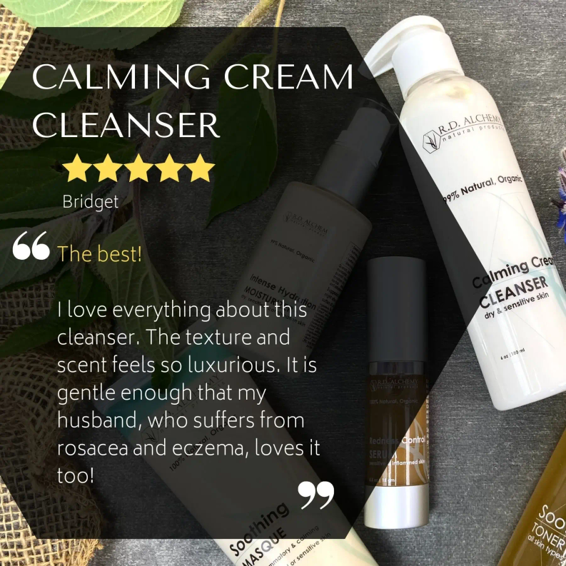 White pump bottle of cream cleanser with hex logo and front label