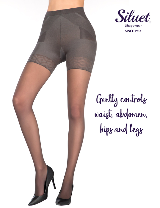 Light black seamless control shorts with sheer abdomen and hip panels