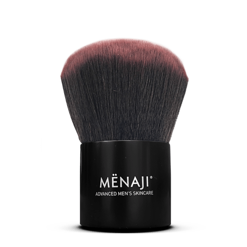 Deluxe kabuki brush with dense rounded bristles and black handle