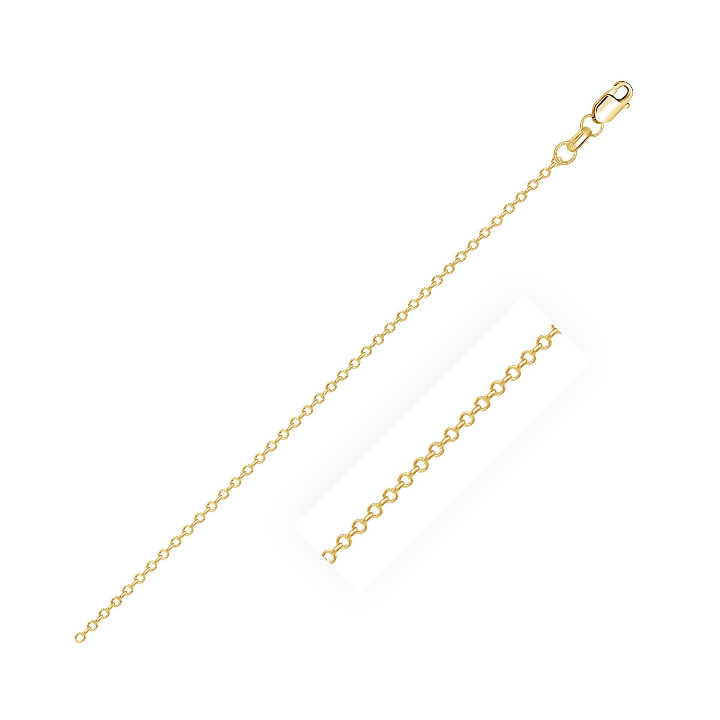 10k Yellow Gold Diamond Cut Cable Link Chain 0.8mm - 16'' - Apparel & Accessories