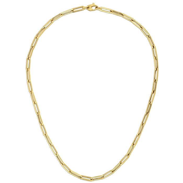 14K Yellow Gold Bold Paperclip Chain (4.2 mm) - GreatEagleInc
