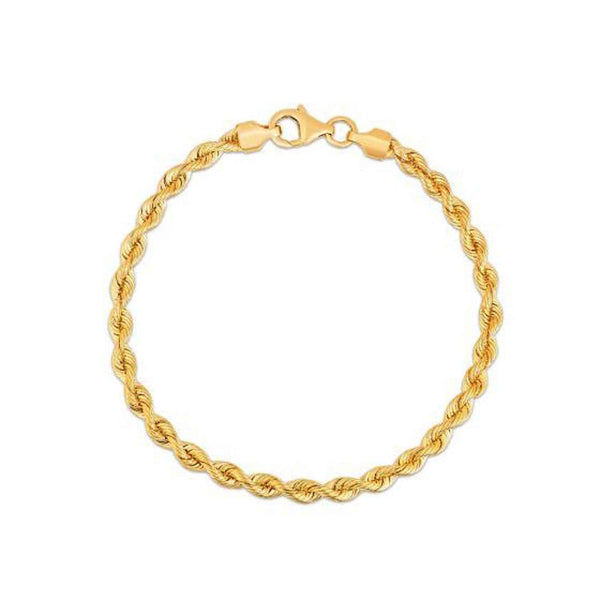 Silk Rope Chain Bracelet in 14k Yellow Gold (3.7 mm)