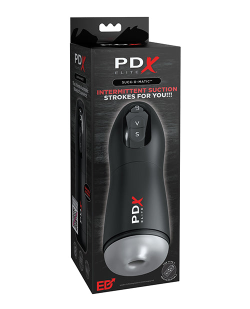PDX Elite Suck-O-Matic Vibrating Stroker - Frosted/Black - GreatEagleInc