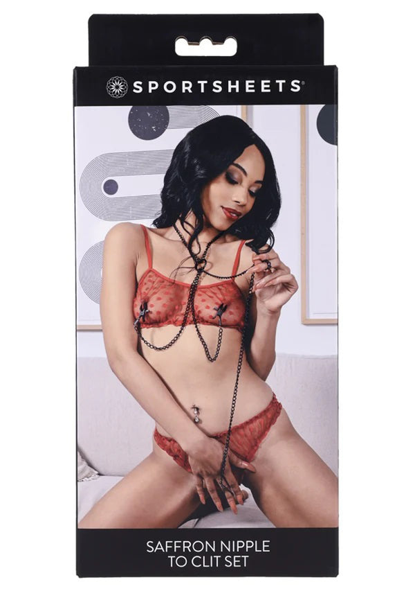 Saffron Nipple to Clit Set - Black - GreatEagleInc