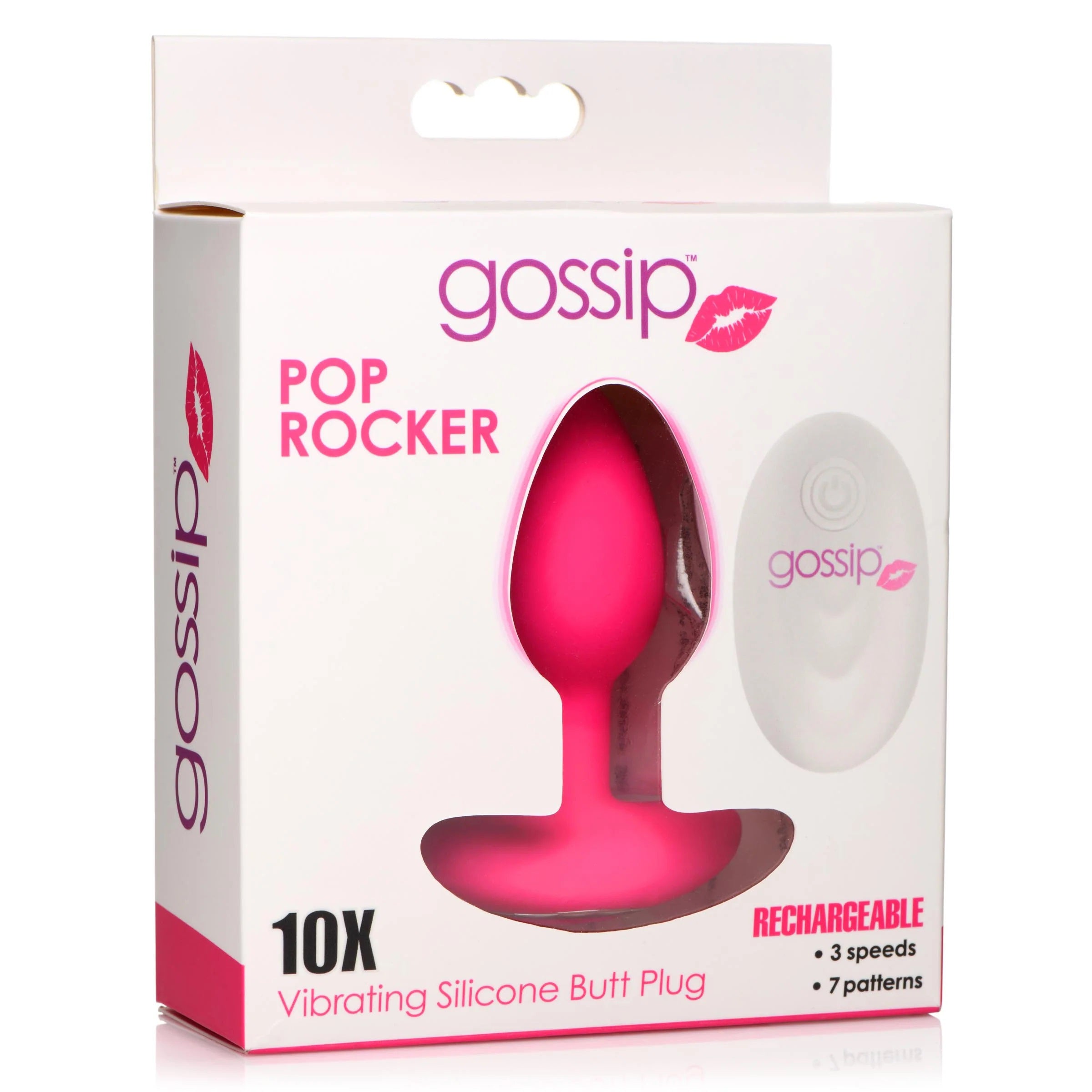 Gossip Pop Rocker 10x Vibrating Silicone Plug - Magenta - GreatEagleInc