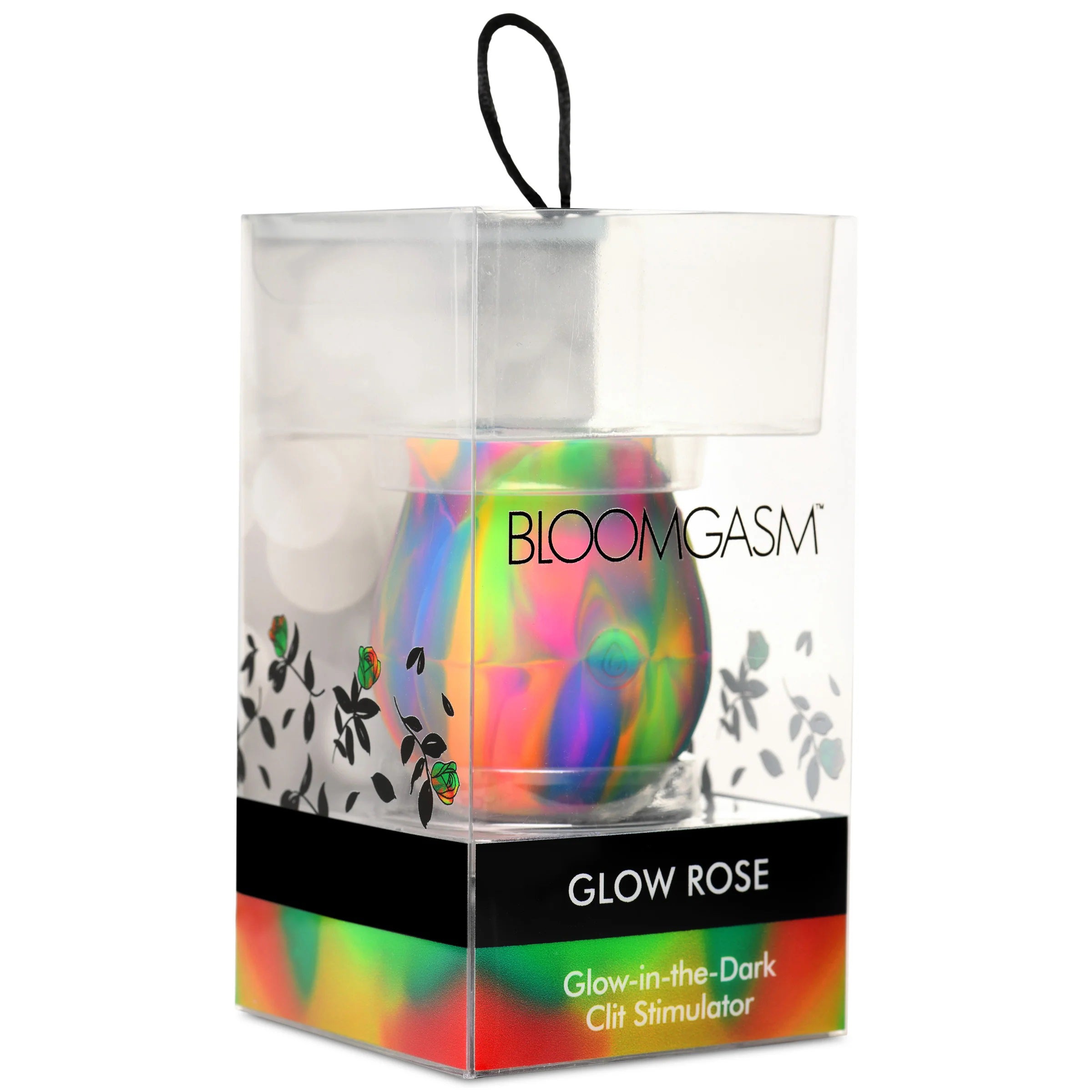 Glow Rose Glow-in-the-Dark Rose Clit Stimulator - Rainbow - GreatEagleInc