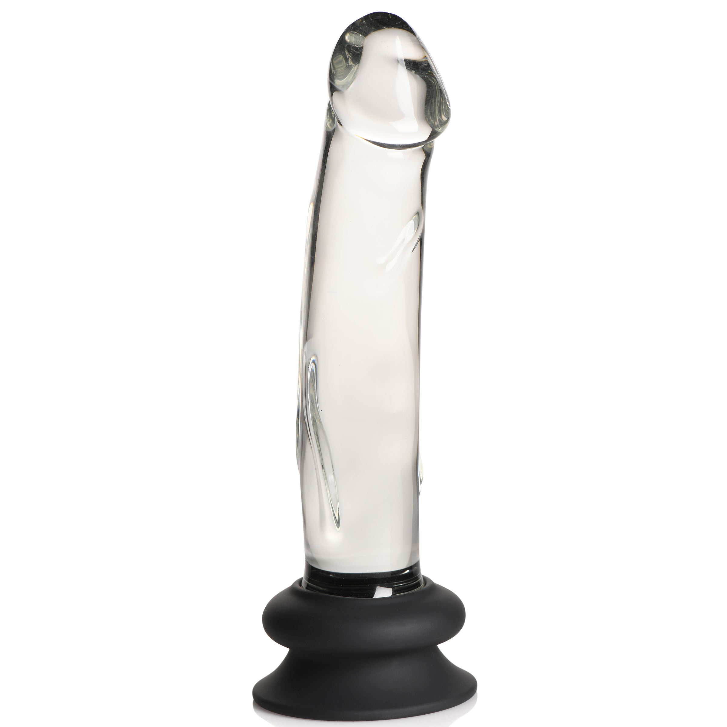 Pleasure Crystals 7.6 In Glass Dildo W/ Silicone Base - GreatEagleInc