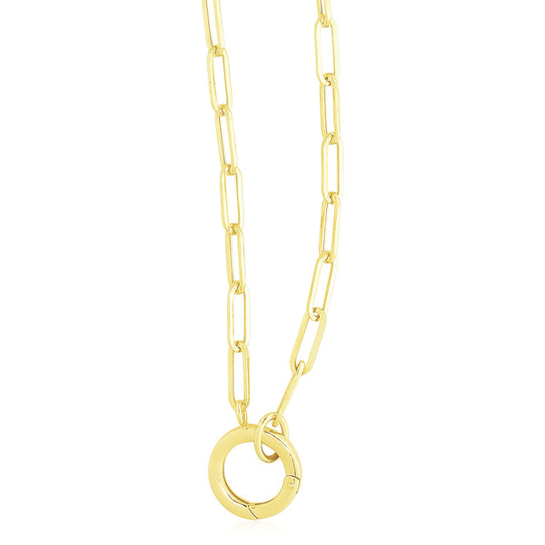 14k Yellow Gold High Polish The Invisible Paperclip Clasp Necklace - 18'' - Apparel & Accessories