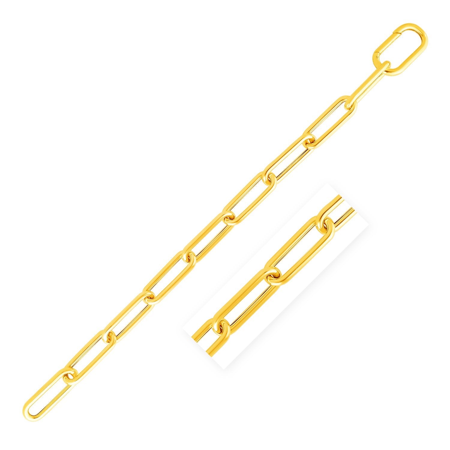 14k Yellow Gold Rounded Paperclip Chain Necklace - 18'' - Apparel & Accessories