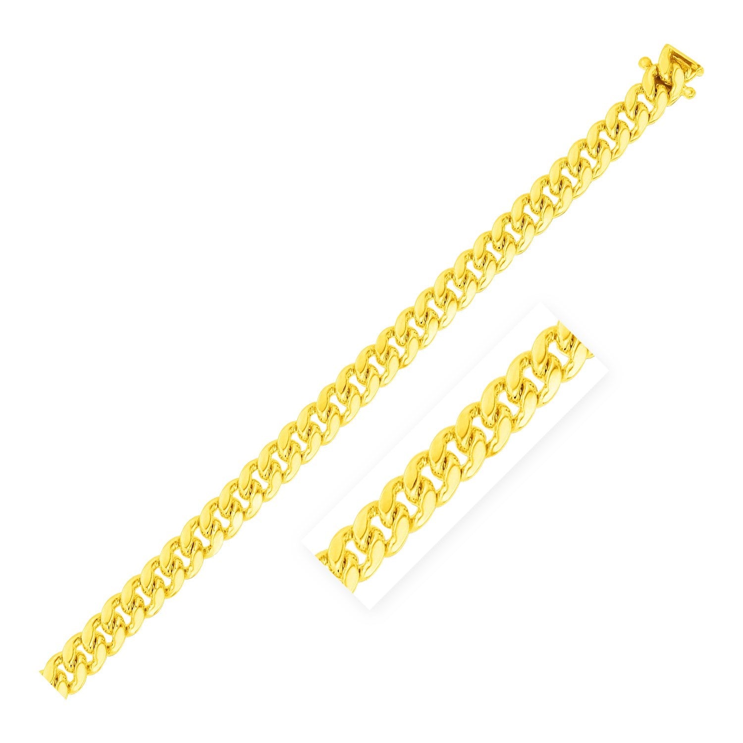 6.0mm 10k Yellow Gold Classic Miami Cuban Solid Bracelet - GreatEagleInc
