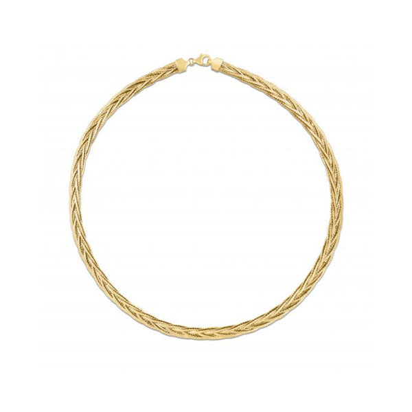 14k Yellow Gold Rapunzel Woven Necklace - 18'' - Apparel & Accessories