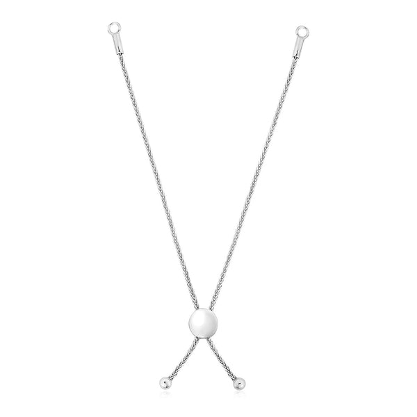 Sterling Silver 8 inch Adjustable Friendship Bracelet Chain with Disc Slide - 8'' - Apparel & Accessories