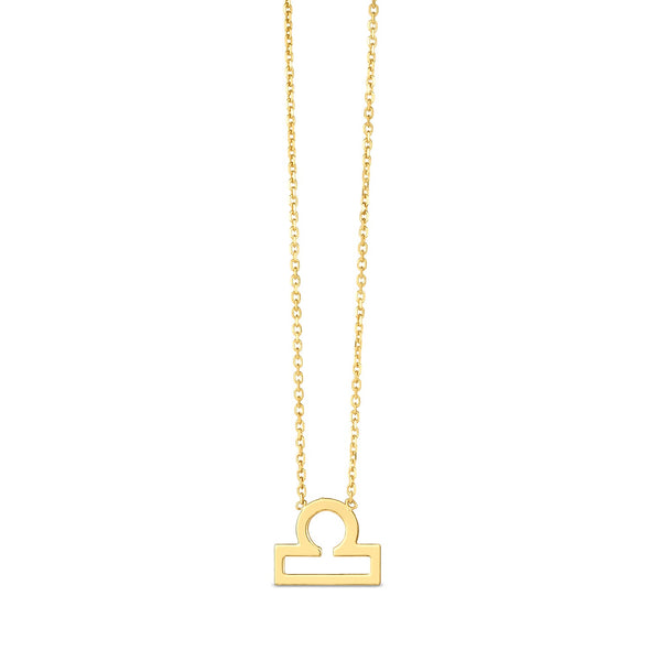 14K Yellow Gold Libra Necklace - 18'' - Apparel & Accessories
