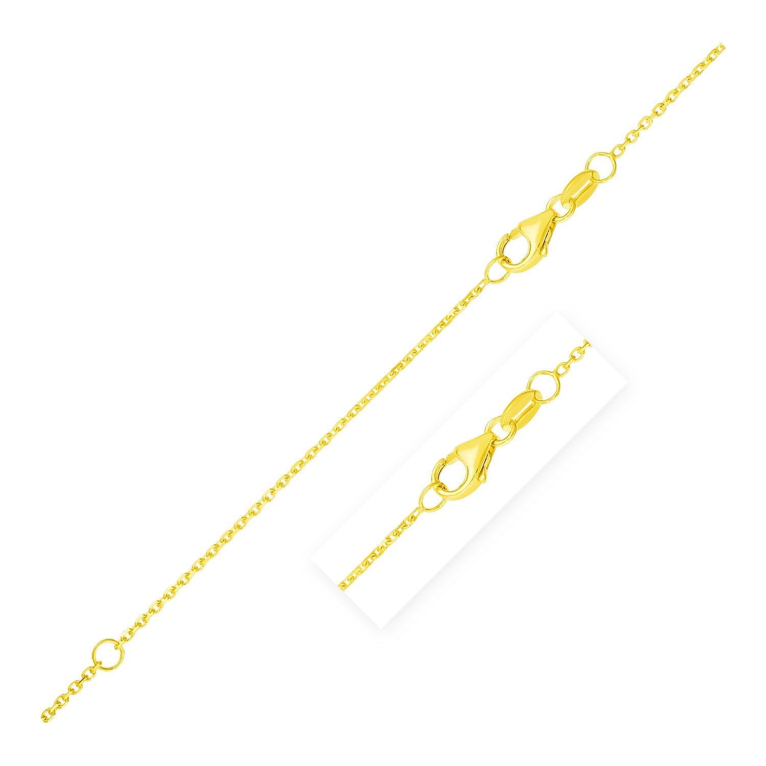 Double Extendable Diamond Cut Cable Chain in 10k Yellow Gold (0.87mm) - 18'' - Apparel & Accessories