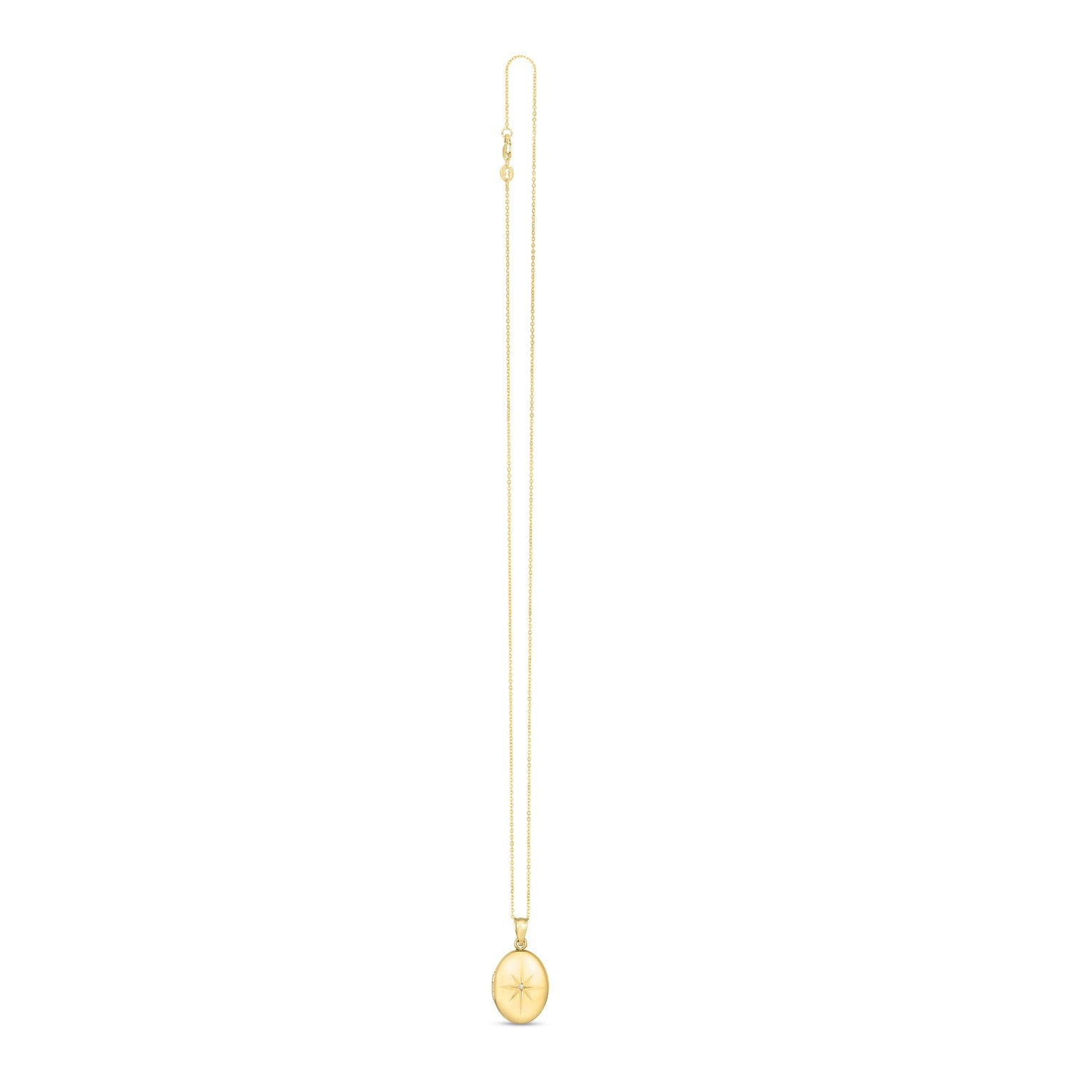 14k Yellow Gold Oval North Star Locket Necklace - 18'' - Apparel & Accessories