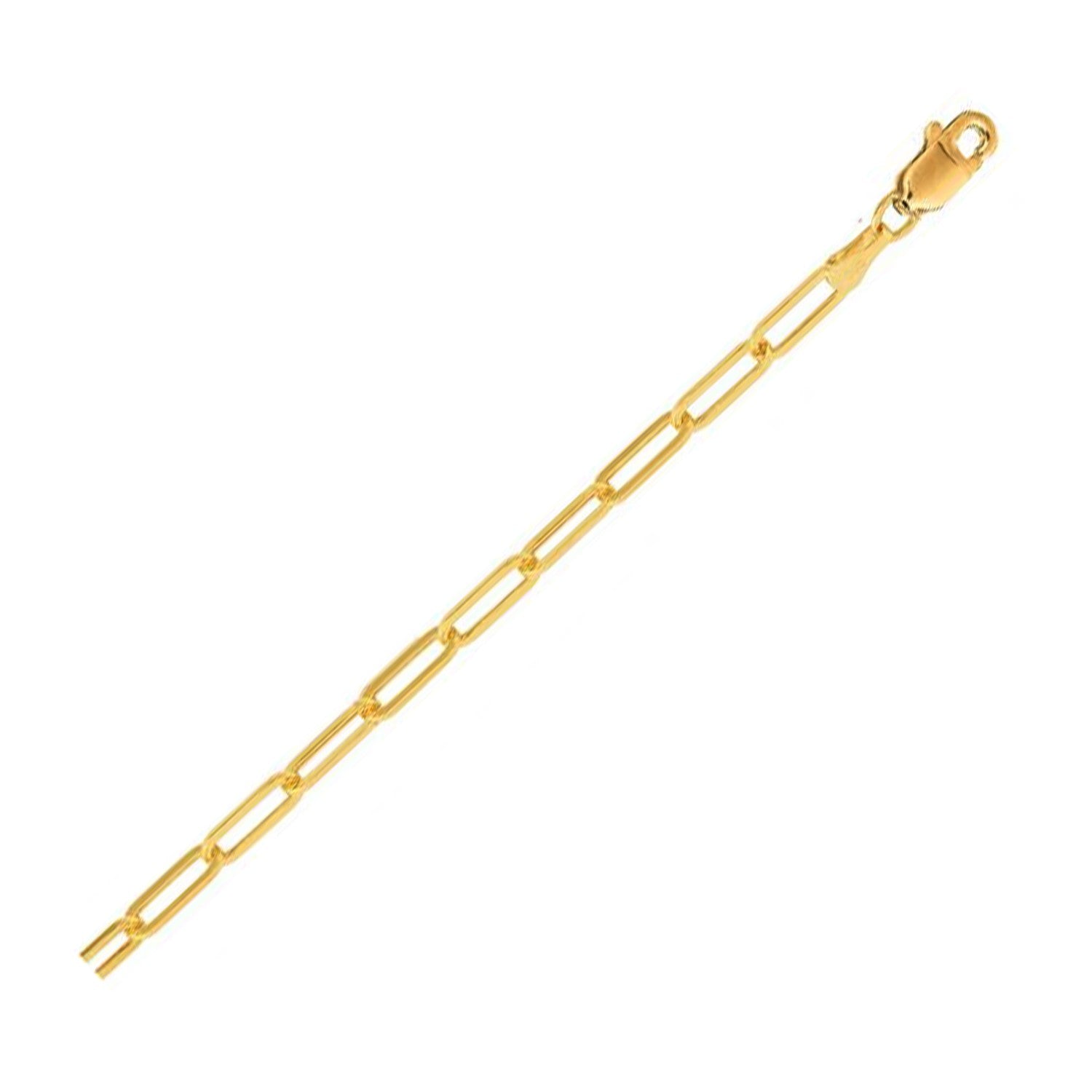 14K Yellow Gold Lite Paperclip Anklet (3.2mm) - 10'' - Apparel & Accessories