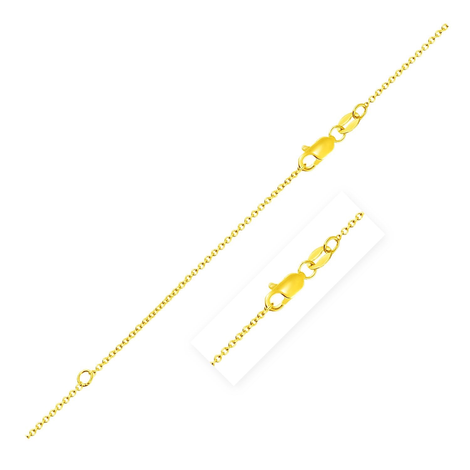 Extendable Cable Chain in 18k Yellow Gold (1.0mm) - 18'' - Apparel & Accessories