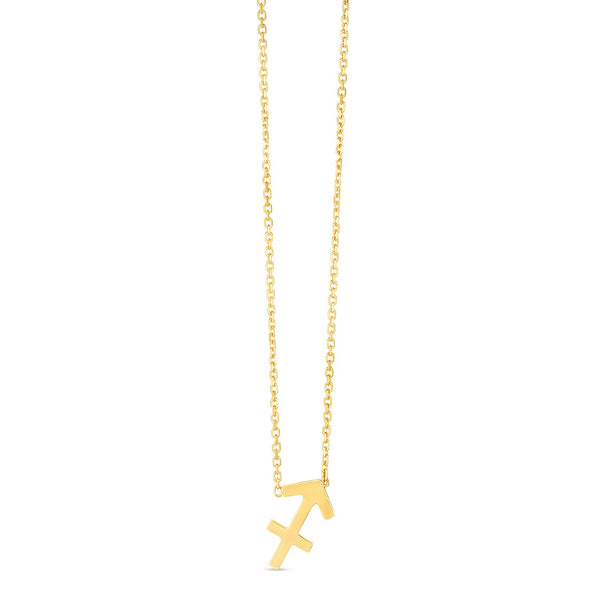 14K Yellow Gold Sagittarius Necklace 18''