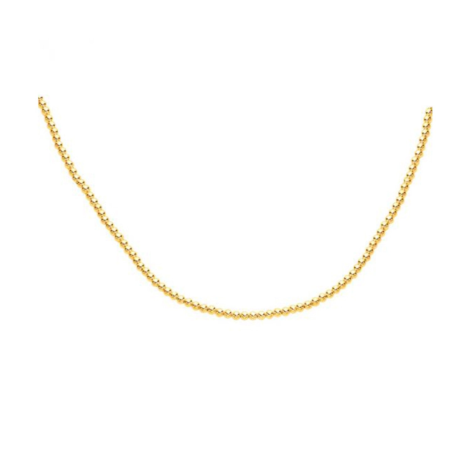 14k Yellow Gold Bead Chain (3mm) - 18'' - Apparel & Accessories