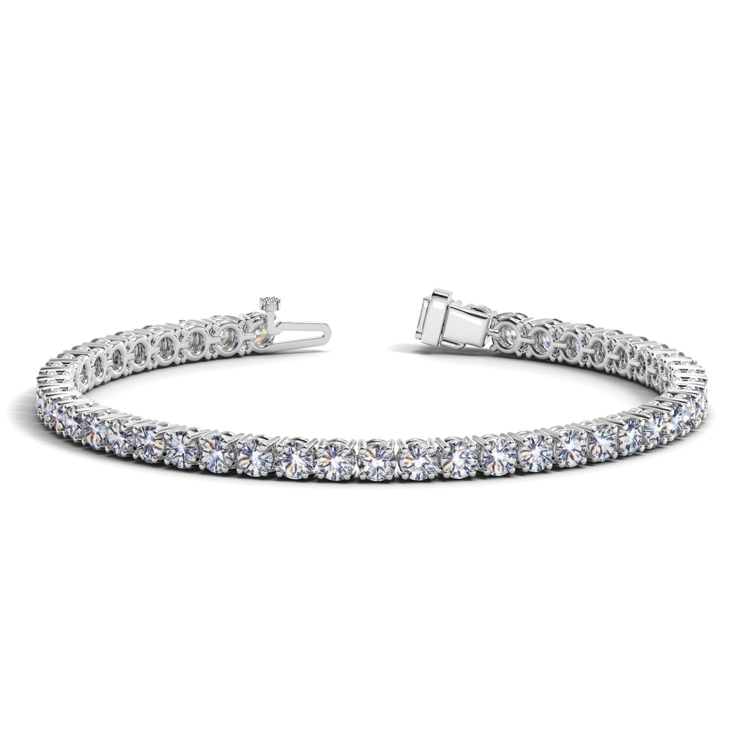 Lab Grown Round Diamond Tennis Bracelet in 14k White Gold (10 cctw F/G  VS2/SI1) - 7'' - Apparel & Accessories