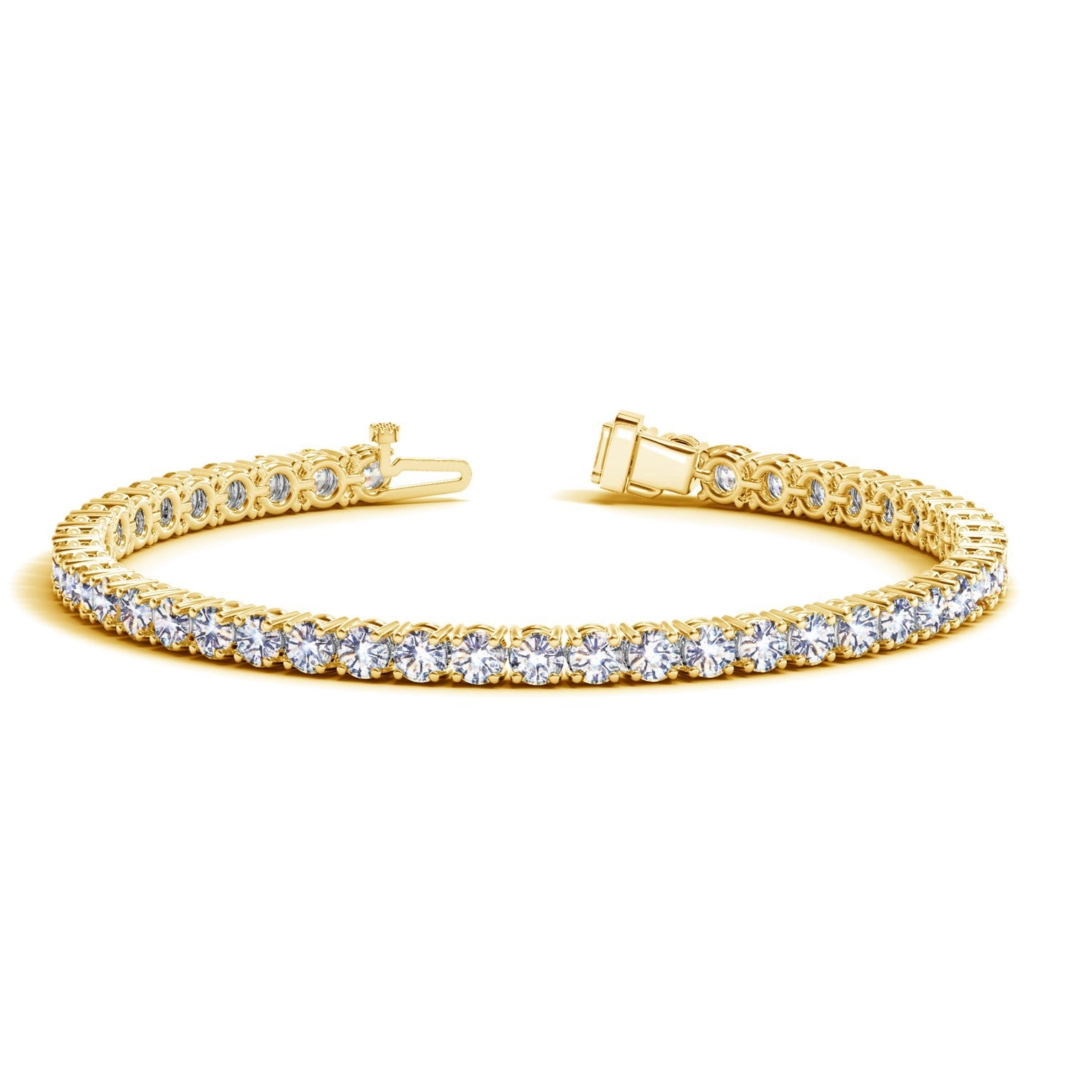 Lab Grown Round Diamond Tennis Bracelet in 14k Yellow Gold (10 cctw F/G  VS2/SI1) - 7'' - Apparel & Accessories
