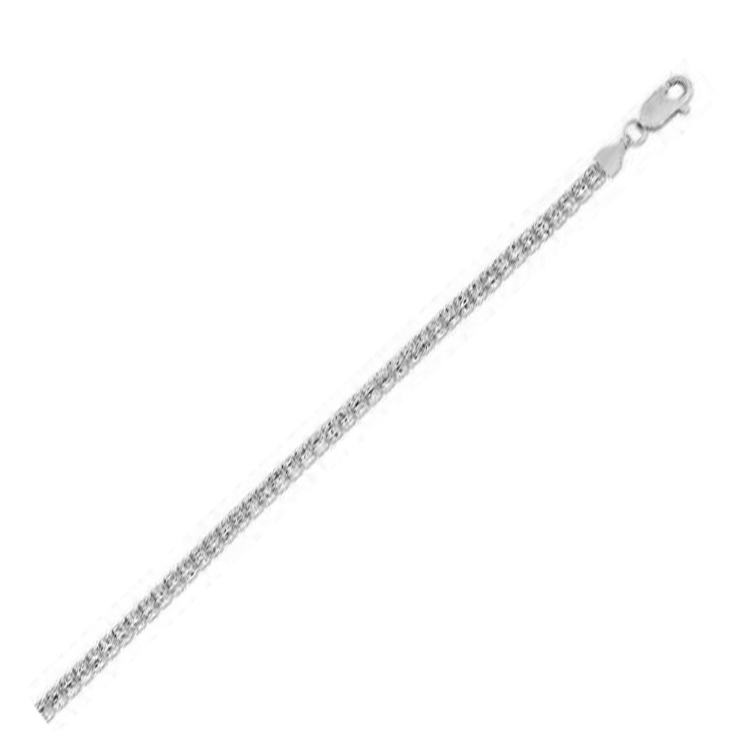 Ice Barrel Chain Bracelet in 14k White Gold (3.1 mm) 8''