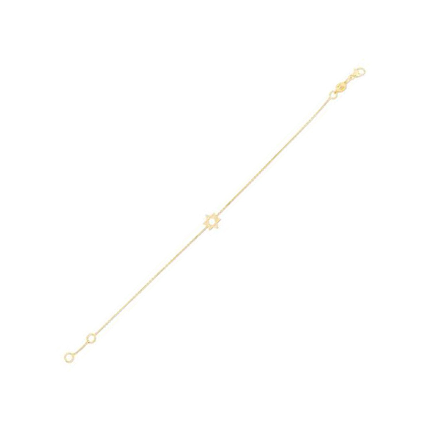 14k Yellow Gold Star of David Bracelet - 7'' - Apparel & Accessories