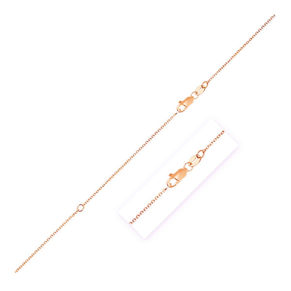 Extendable Cable Chain in 10k Rose Gold (0.85mm) - 18'' - Apparel & Accessories