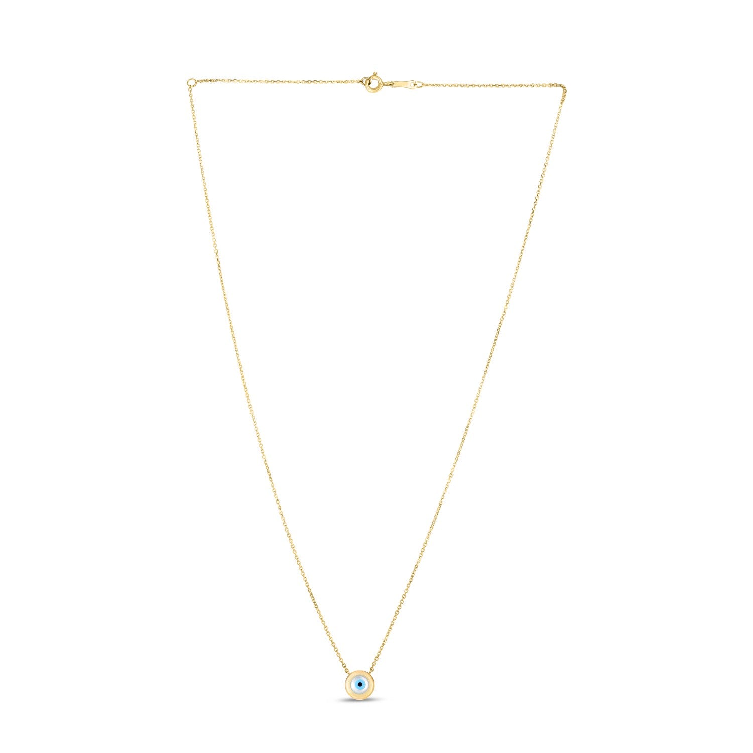 14k Yellow Gold MOP Evil Eye Necklace - 18'' - Apparel & Accessories