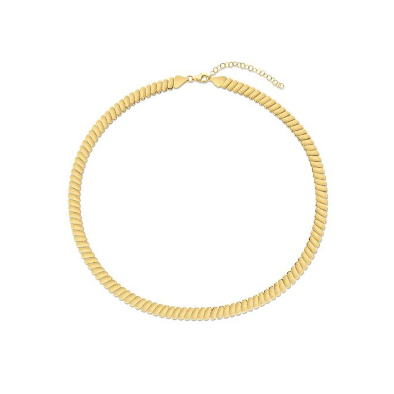 14k Yellow Gold Rib Link Necklace - 18'' - Apparel & Accessories
