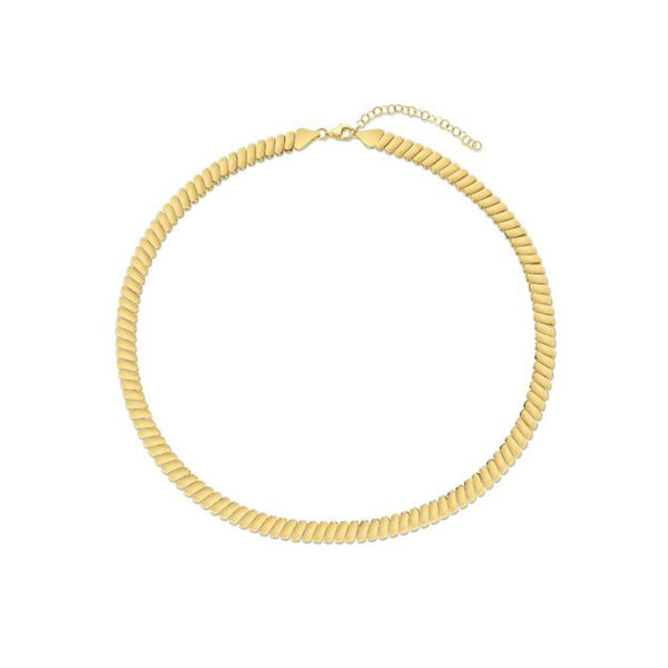 14k Yellow Gold Rib Link Necklace - 18'' - Apparel & Accessories