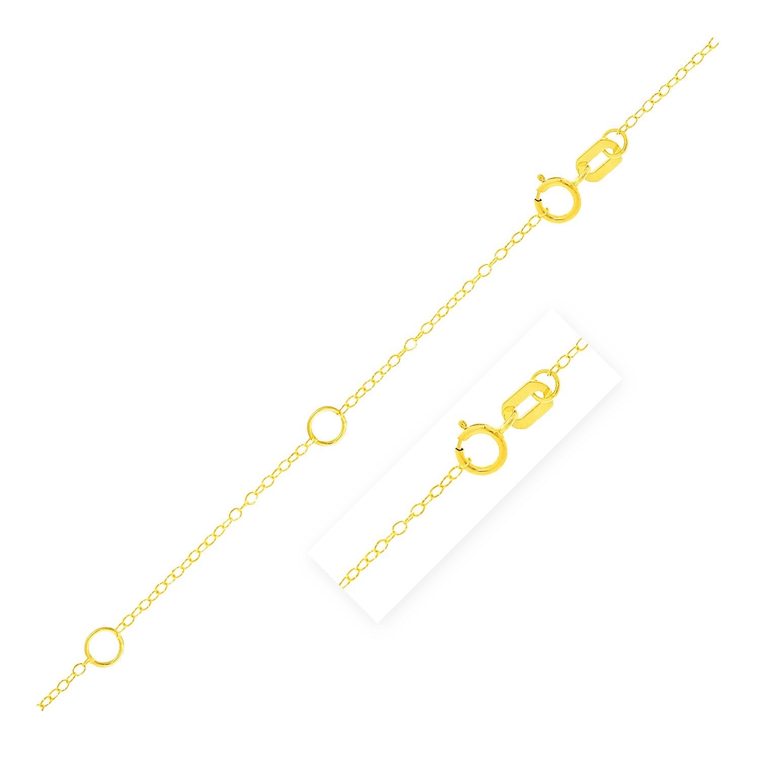 Double Extendable Piatto Chain in 10k Yellow Gold (1.3mm) - 18'' - Apparel & Accessories