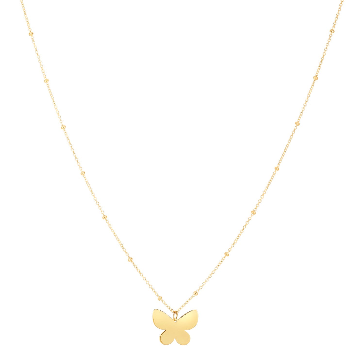 14k Yellow Gold Ppillon Butterfly Necklace - 18'' - Apparel & Accessories