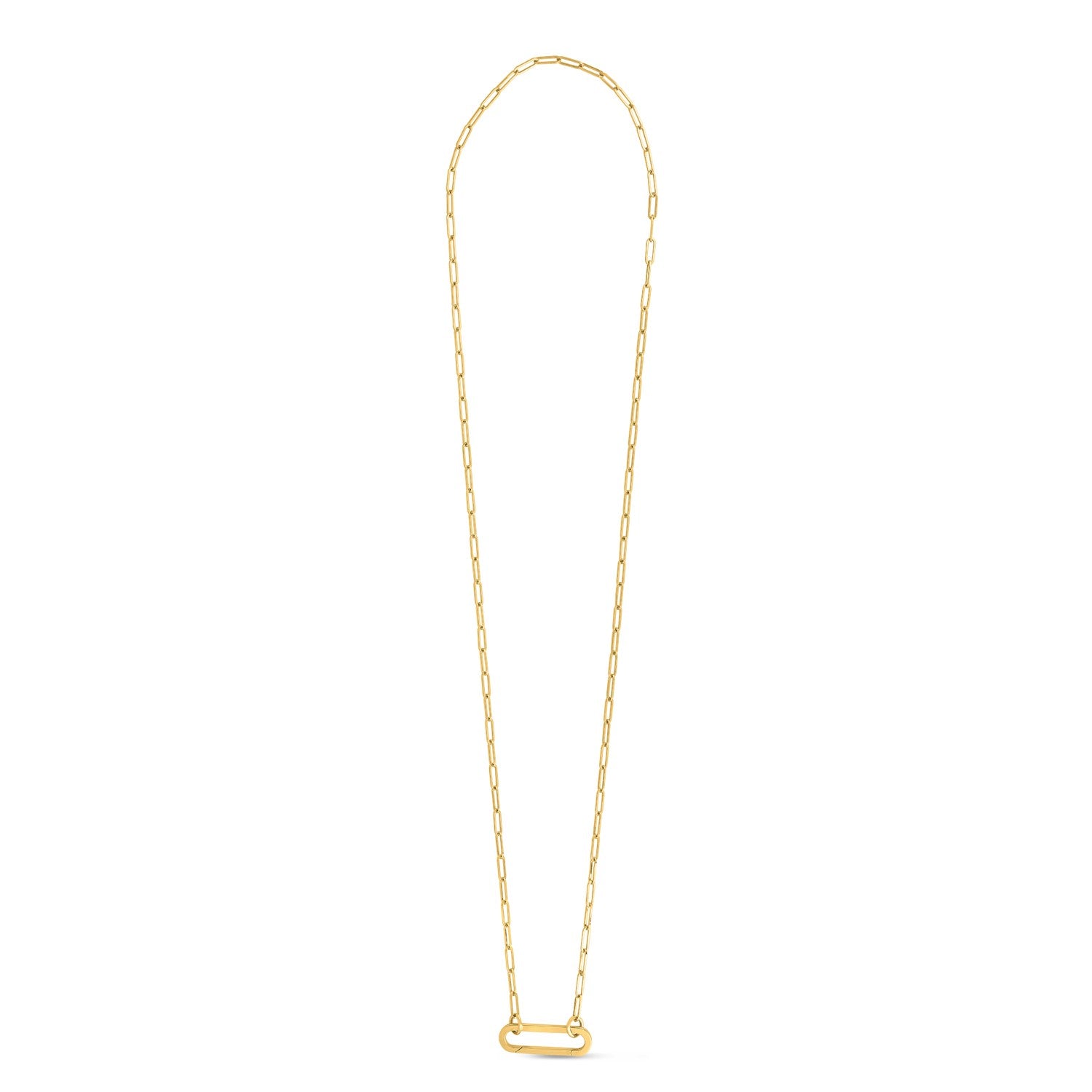 14k Yellow Gold Elongated Link Paperclip Necklace - 18'' - Apparel & Accessories