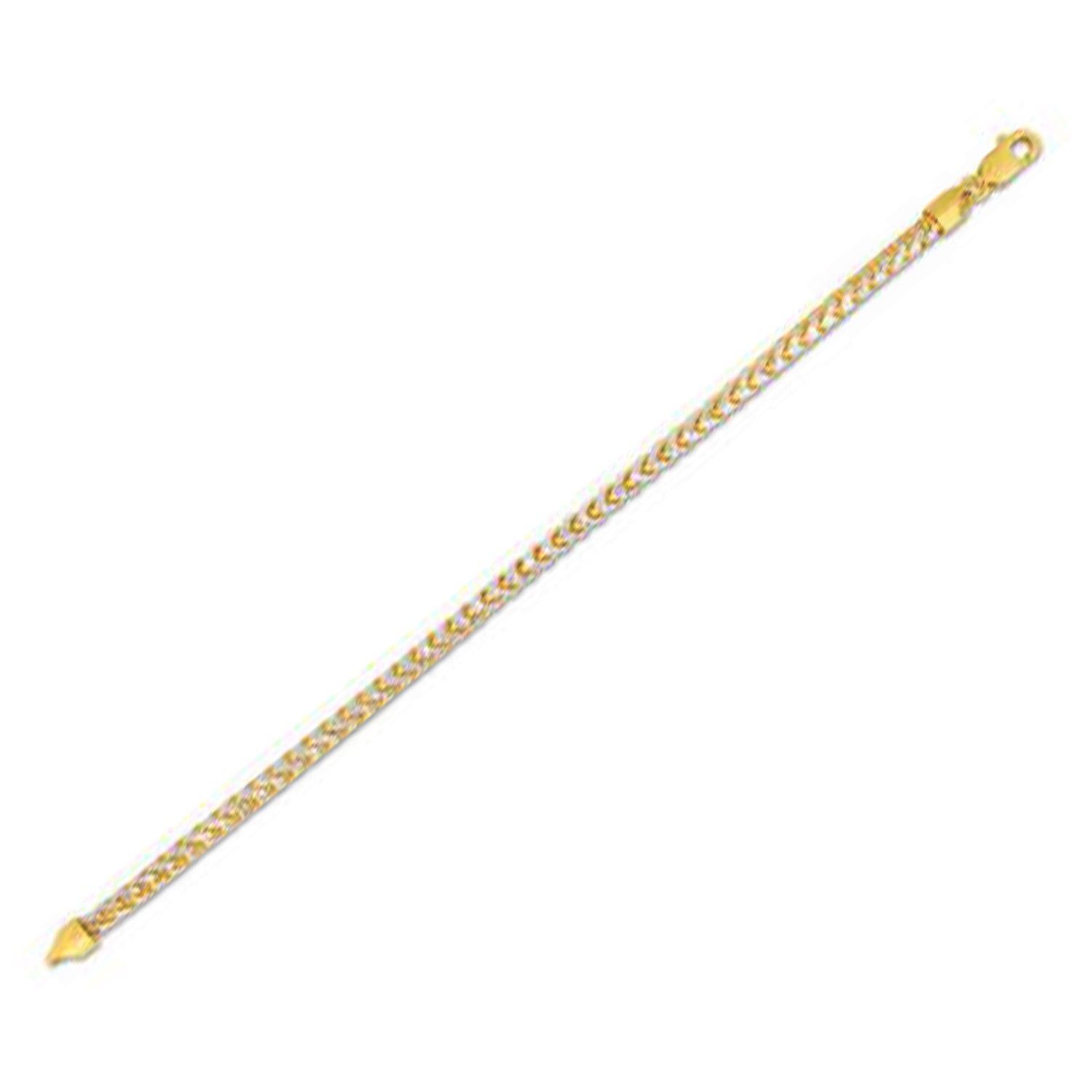 Round Pave Franco Chain Bracelet in 14k Yellow Gold (4.0 mm) - 8'' - Apparel & Accessories