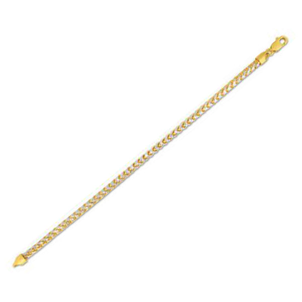 Round Pave Franco Chain Bracelet in 14k Yellow Gold (4.0 mm) - 8'' - Apparel & Accessories