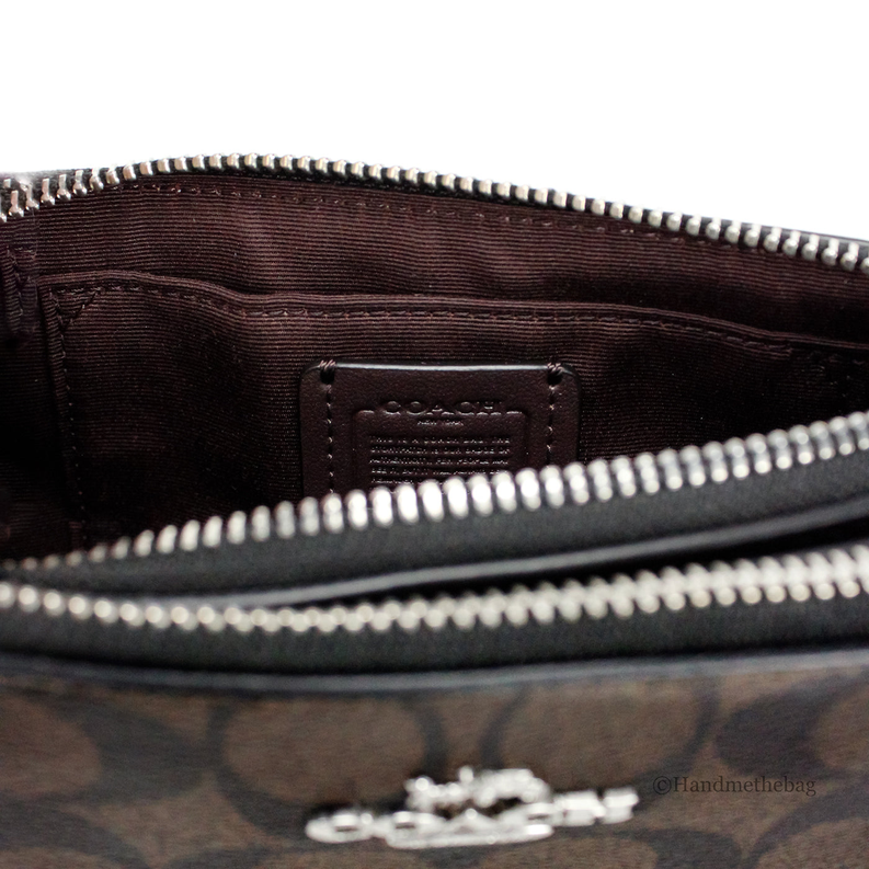 Coach Signature Brown Black Double Zip Crossbody Bag JV Deals