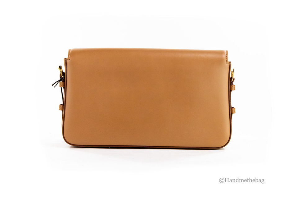 Burberry Grace Small Nutmeg Leather Flap Crossbody Clutch Handbag - 1 - Bags & Wallets