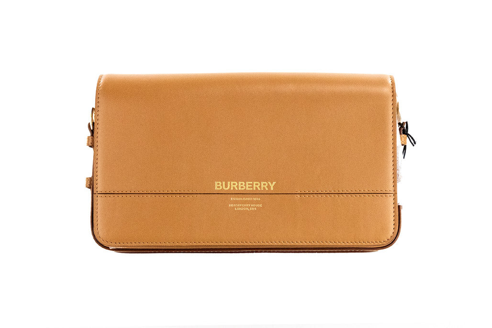 Burberry Grace Small Nutmeg Leather Flap Crossbody Clutch Handbag - 1 - Bags & Wallets