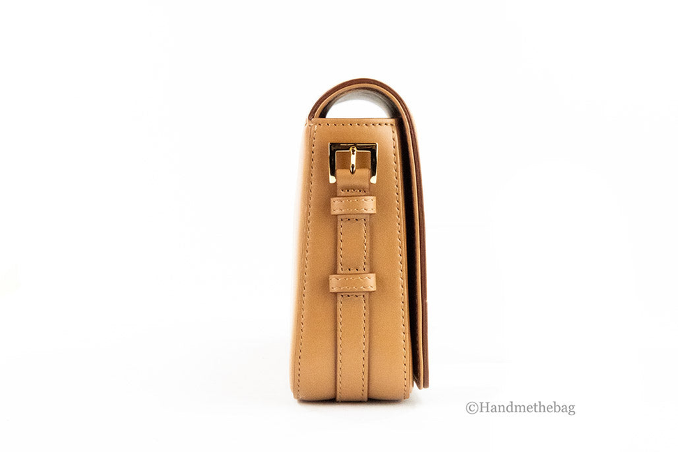 Burberry Grace Small Nutmeg Leather Flap Crossbody Clutch Handbag - 1 - Bags & Wallets
