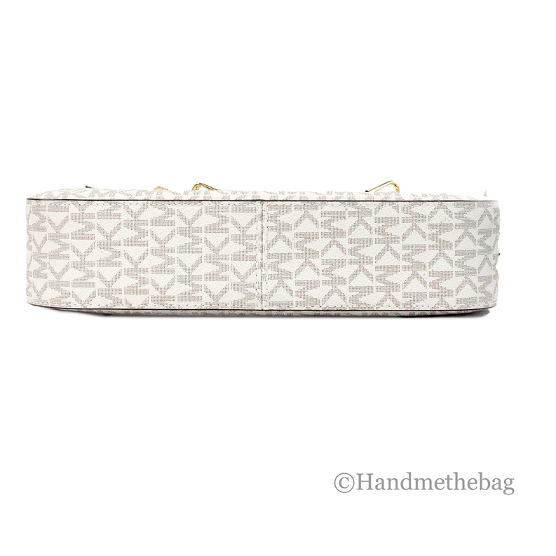 Michael Kors Jet Set crossbody bag in MK monogram canvas with gold-tone hardware
