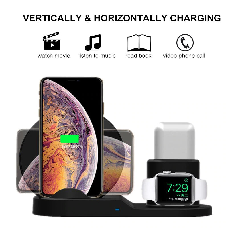 3 In 1 Wireless Charger 10w Fast Wireless Charging Pad - GreatEagleInc