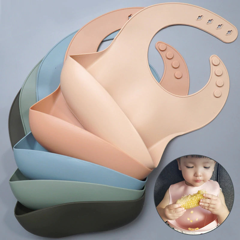 Fashionable Silicon Waterproof Breastplate Baby Bib - GreatEagleInc