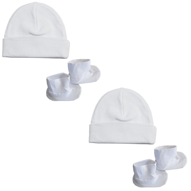 Cap & Bootie Set - White (pack Of 2)