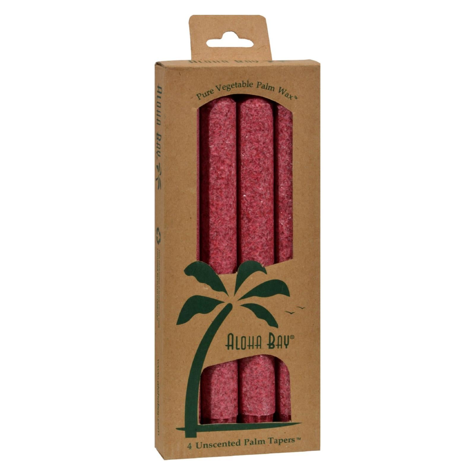 Aloha Bay - Palm Tapers - Burgundy - 4 Candles - GreatEagleInc