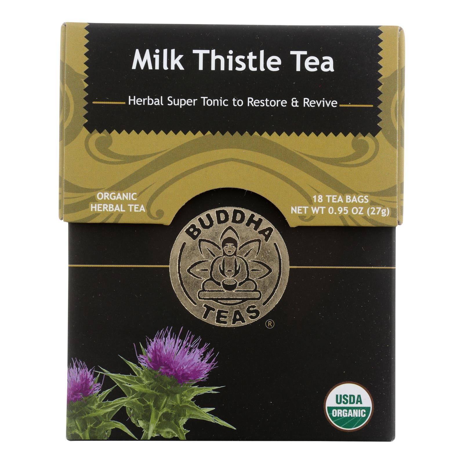 Buddha Teas - Organic Tea - Milk Thistle - Case Of 6 - 18 Count - GreatEagleInc