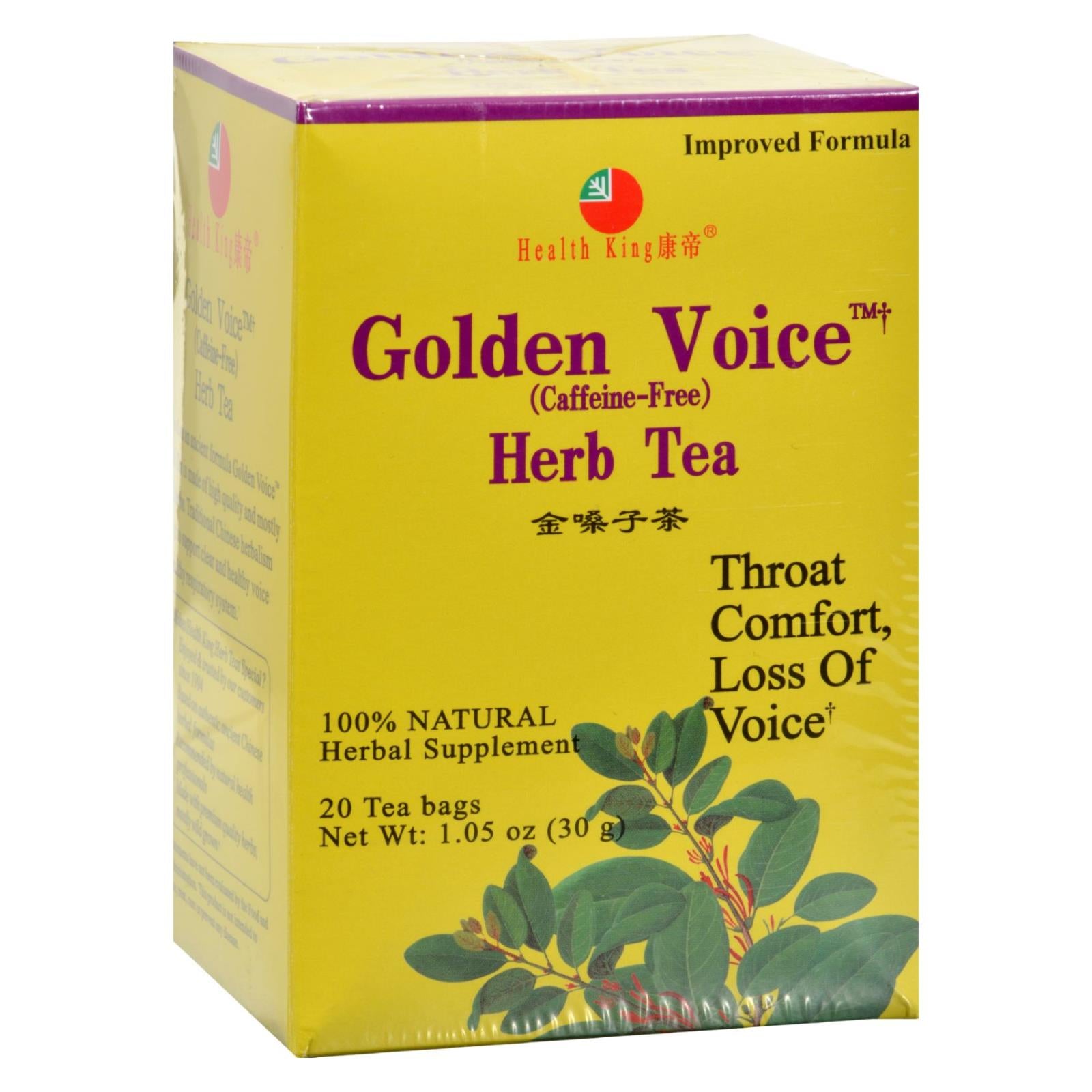 Health King Golden Voice Herb Tea - 20 Tea Bags - GreatEagleInc