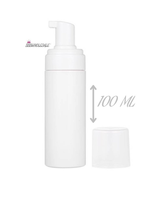 White 100 ml foaming wash pump bottle with matching small cap