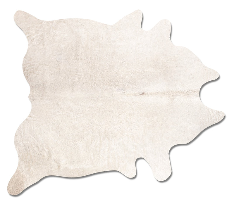 6' X 7' Off White Cowhide Cowhide Print Handmade Area Rug - Home Decor